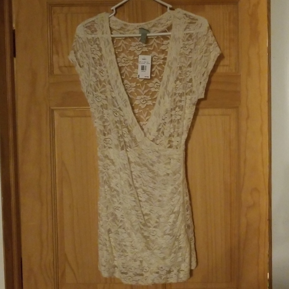 Sheer white lace top